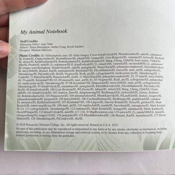 Abeka My Animal Notebook 3rd Grade Science Health Workbook Homeschool Curriculum - Picture 3 of 5